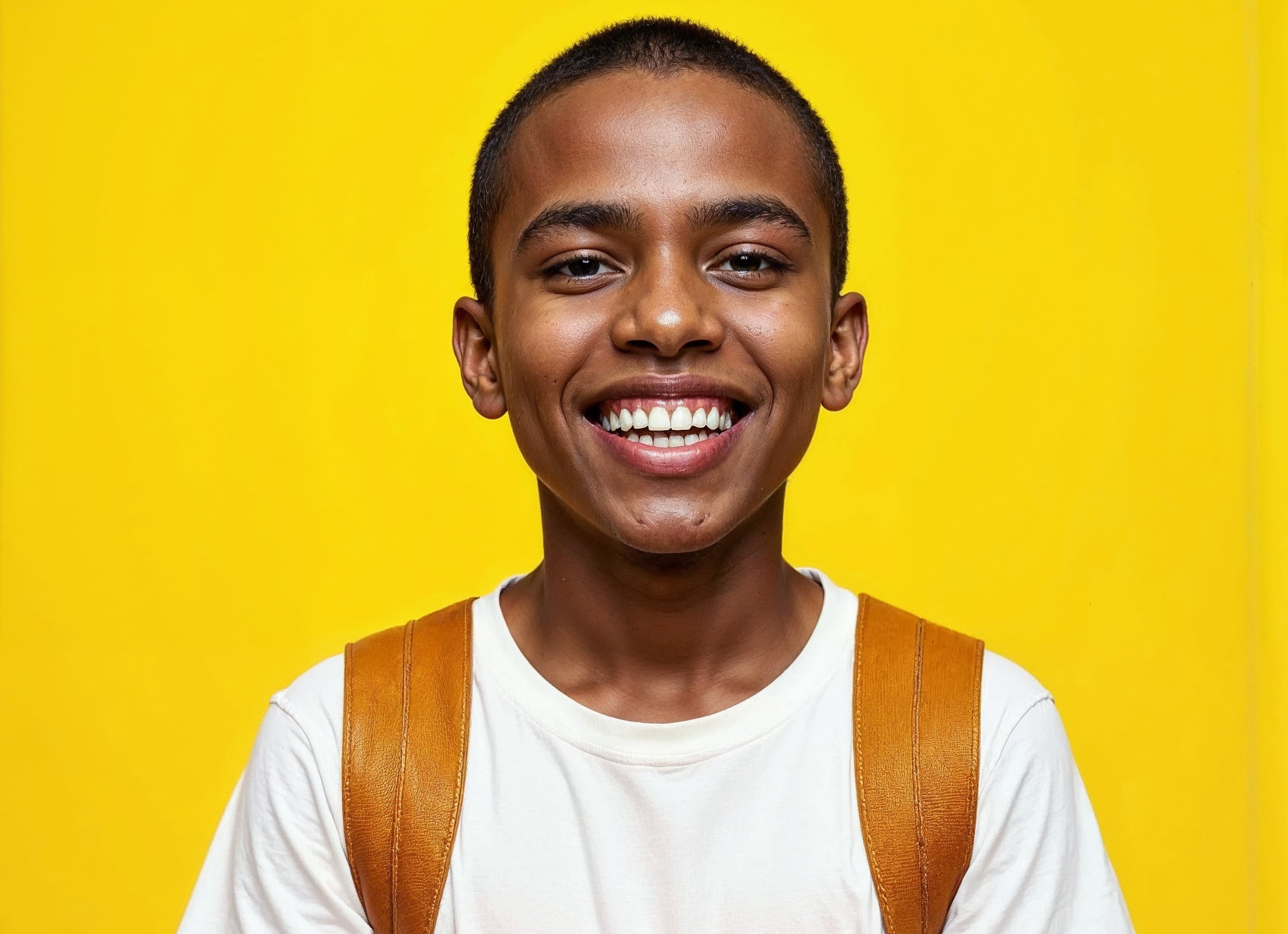 Élève du lycée souriant, ses livres dans les bras